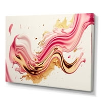 Designatirt Bold Pink i Gold Flow Art IV platno zidna umjetnost
