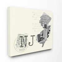 New Jersey crno -bijela fotografija na vrhnjem papira razglednica platna zidna umjetnost