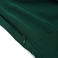 Haljine za bijeg za mladenku ugradbena haljina A kroja s visokim i niskim izrezom s kratkim rukavima u jednobojnoj zelenoj boji