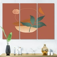 DesignTart 'Oblici i tropske lišće siluete iii' Moderni platno zidni umjetnički tisak