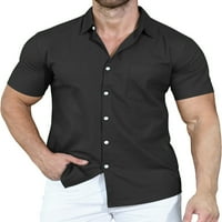 Muške ljetne košulje, bluza kratkih rukava, vrhovi revera, svečana majica, ležerna majica, Crna majica