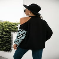 Ženski v-kožni pulover s dugim rukavima proljeće-jesen leopard print casual