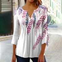 Ženska košulja s rukavima u obliku rukava U obliku rukava u obliku rukava u obliku tunike za žene Bluza s printom flore košulja na