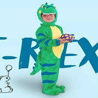 Dječji kostim dinosaura za Noć vještica, dječja scenska predstava Tiranosaura, igranje uloga, kombinezon s kapuljačom i čizmama s