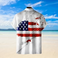 Modne muške proljetne i ljetne Ležerne majice na plaži s kratkim rukavima s kratkim rukavima, bluze, košulje u bijeloj boji