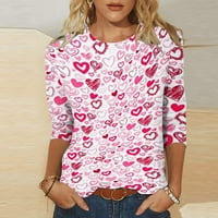 Rasprodaja majica, ženska modna široka majica s printom, bluza s rukavima srednje duljine s okruglim vratom, ležerni vrhovi