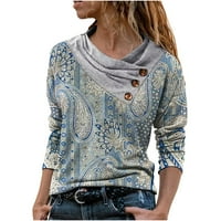 Modni ženski zimski puloveri s izrezom u obliku slova U I dugmadima s dugim rukavima, Gornji dijelovi, bluza od bluze od 96 do 44866629