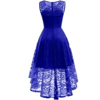 Ženske haljine s okruglim vratom, ležerna ljetna haljina srednje duljine A kroja Bez rukava u plavoj boji