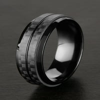 Obalni nakit prsten od karbonskih vlakana od nehrđajućeg čelika s crnim premazom