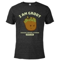 Marvel I Am Groot, Озорник, bezakonja i cutie od tada - Mješoviti majica kratkih rukava za odrasle - skrojen-Black Snow Heather