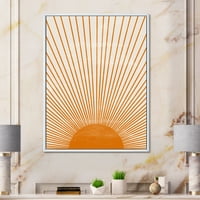DesignArt 'Orange Sun Print na Beige III' Moderno uokvireno platno zidna umjetnička print