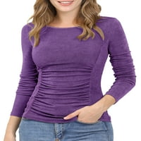 Jedinstvene ponude ženskog rastezljivog rastezljive bluze vrat ugradbeni osnovni vrh