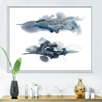 DesignArt 'Sažetak oblaka tamnoplave boje I' Moderno uokvirena platna zidna umjetnička printa