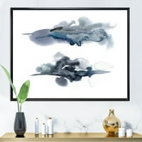 DesignArt 'Sažetak oblaka tamnoplave boje I' Moderno uokvirena platna zidna umjetnička printa