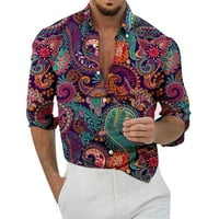 Tiskana bluza, košulja s rukavima, Muške prevelike košulje, muške havajske cvjetne košulje, tropske košulje na kopčanje, košulje
