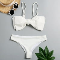 Ljetni ženski dvodijelni kupaći kostim s printom modni kupaći kostimi Odjeća Za plažu Bikini Bijela zelena