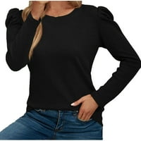 Bluza dugih rukava rasprodaja košulja ženska moda ležerni gornji dio dugih rukava s okruglim vratom majica s napuhanim rukavima Bluza