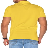 Muška košulja, majice s reverom, ljetni vrhovi kratkih rukava, radna bluza, pulover s teniskim gumbima, žuti