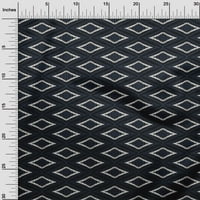 Jednobojna pamučna svilena tkanina s geometrijskim Ikat printom širine dvorišta