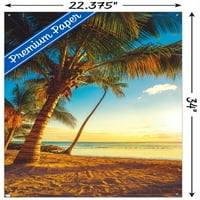 Pejzaž-plakat na zidu Zalazak sunca na plaži s gumbima, 22.375 34