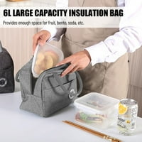 Prijenosna izolacijska torba od 6 l, torba za ručak, torba za hladnjak, vodootporna torba velikog kapaciteta za višekratnu upotrebu,