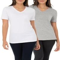 Time i TRU ženske esencijalne majice s V-izrezom s kratkim rukavima, 2-pack