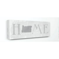 Stupell Industries Oregon Home State karta siva neutralna teksturirana riječ dizajn platna zidna umjetnost Daphne Polselli