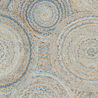 Geometrijski pleteni tepih od jute, 8 '10', prirodno plava