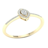 Imperial 1 5CT TDW Diamond 10k žuto zlato markiza dijamantski halo obećanje prsten